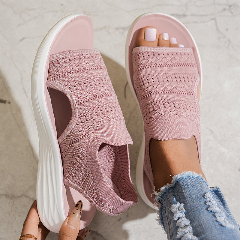 【✨EU 36-43】👡Damskie sandały na platformie z oddychającej dzianiny