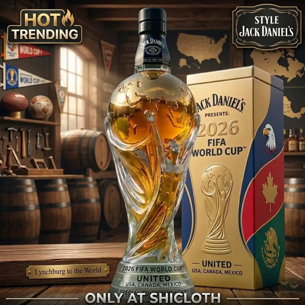 🏆⚽ Butelka whisky z edycji specjalnej poświęconej Mistrzostwom Świata FIFA 2026