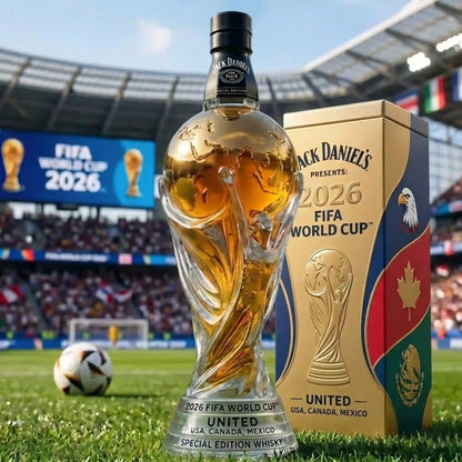 🏆⚽ Butelka whisky z edycji specjalnej poświęconej Mistrzostwom Świata FIFA 2026