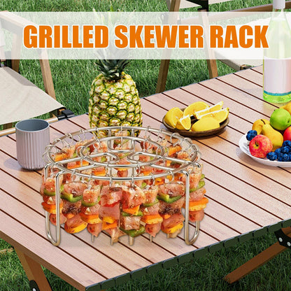 🔥Stojak na szaszłyki do frytkownicy powietrznej — 🍢pionowy stojak ze stali nierdzewnej do domowych przekąsek z grilla