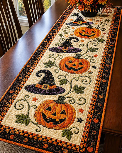 🎃Pikowana serweta z motywami halloweenowymi – przytulna jesienna dekoracja gotowa w mgnieniu oka