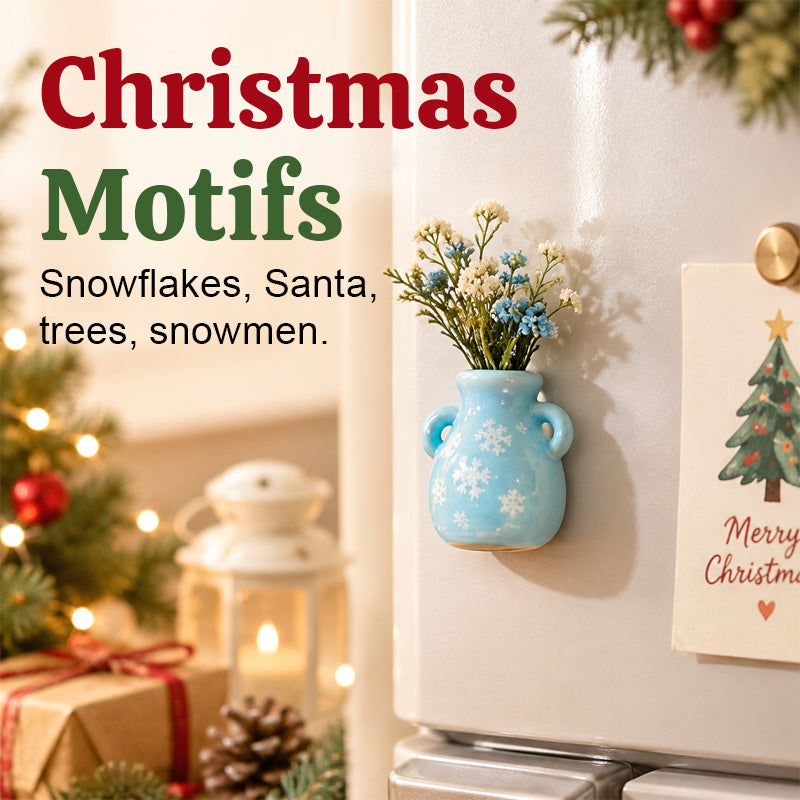 🎄 Świąteczne miniaturowe wazoniki – magnesy na lodówkę