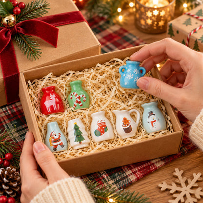 🎄 Świąteczne miniaturowe wazoniki – magnesy na lodówkę