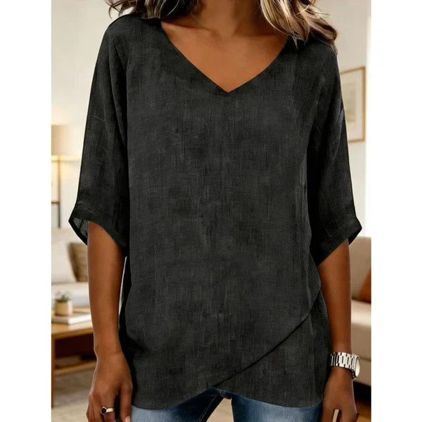 【✨S-2XL】💖Damska, przewiewna bluzka z dekoltem w serek