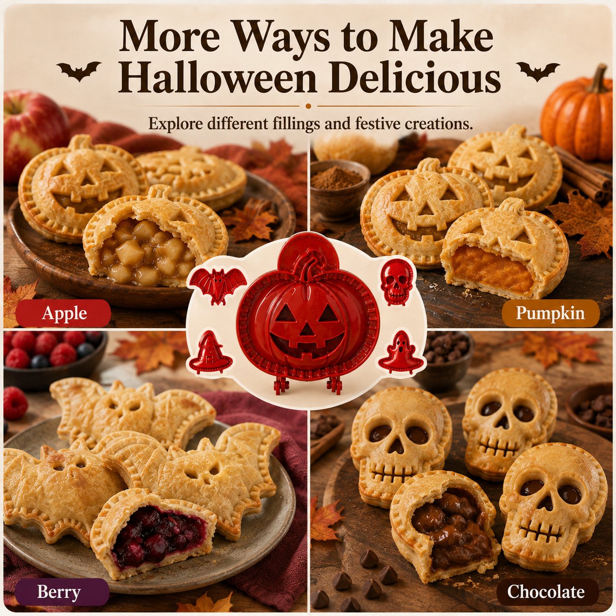 🎃 8-częściowy zestaw foremek do mini ciasteczek na Halloween