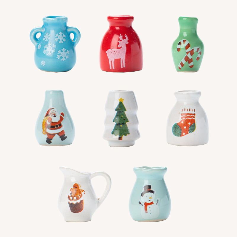 🎄 Świąteczne miniaturowe wazoniki – magnesy na lodówkę