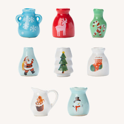 🎄 Świąteczne miniaturowe wazoniki – magnesy na lodówkę
