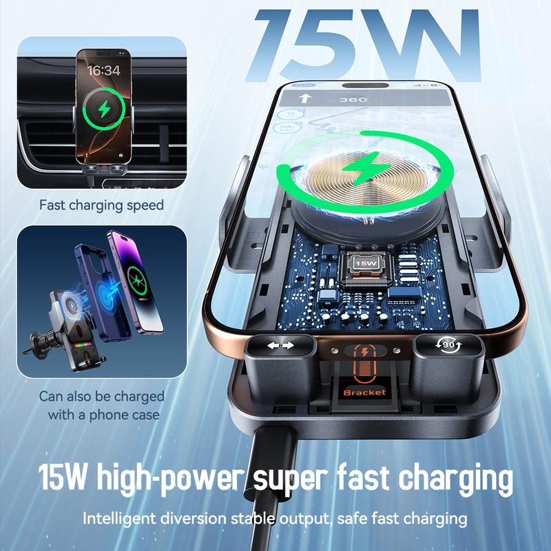 ⚡Nowy uchwyt na telefon do samochodu – z funkcją bezprzewodowego ładowania