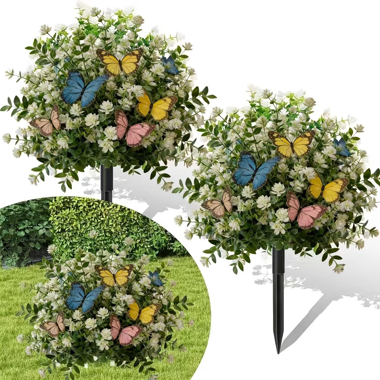 【🔥2+1 gratis】🌸Sztuczne drzewka doniczkowe z kołkami do wbijania w ziemię