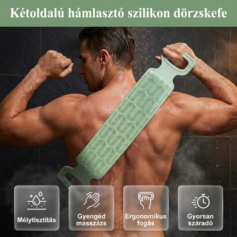 🛁Wygodna silikonowa szczotka do mycia pleców – 💦Łatwiejsze mycie się bez konieczności schylania się
