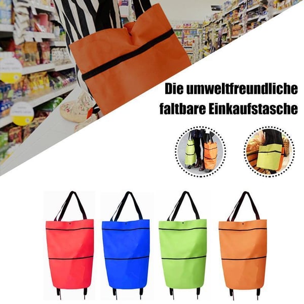 🛍️✨Skládací nákupní taška – sklopná kolečka, nosnost 20 kg