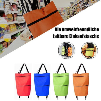 🛍️✨Skládací nákupní taška – sklopná kolečka, nosnost 20 kg