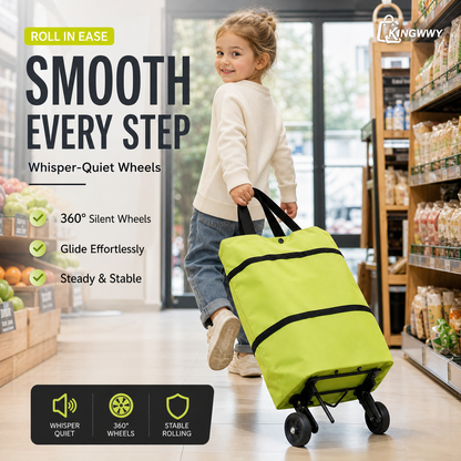 🛍️✨Skládací nákupní taška – sklopná kolečka, nosnost 20 kg