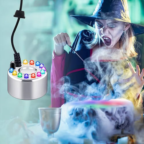 ⚡Ultradźwiękowy nawilżacz z 12 diodami LED – ✨Tworzy chłodzący mgiełkę i kolorowe światło