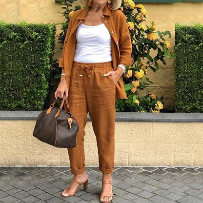 【🔥M-4XL】🌿Damska bluzka i spodnie z bawełny i lnu