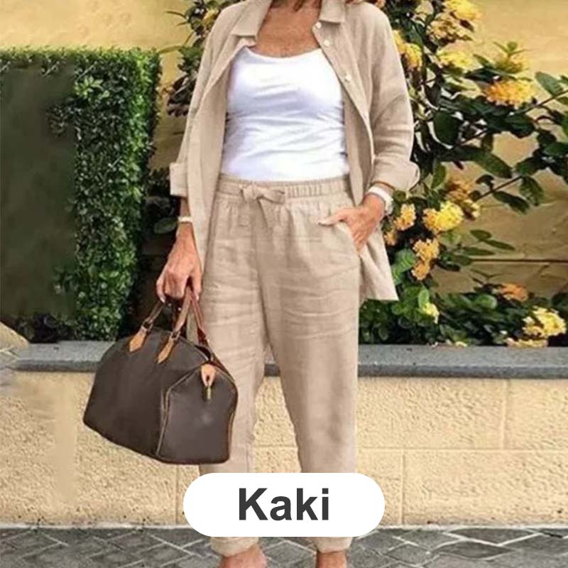 【🔥M-4XL】🌿Damska bluzka i spodnie z bawełny i lnu
