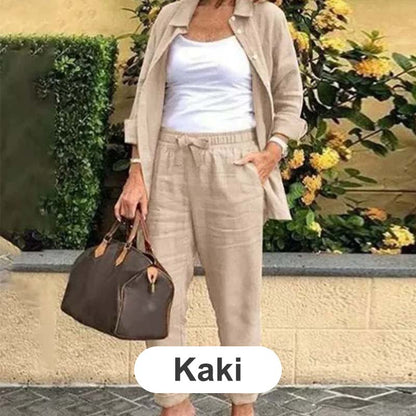 【🔥M-4XL】🌿Damska bluzka i spodnie z bawełny i lnu