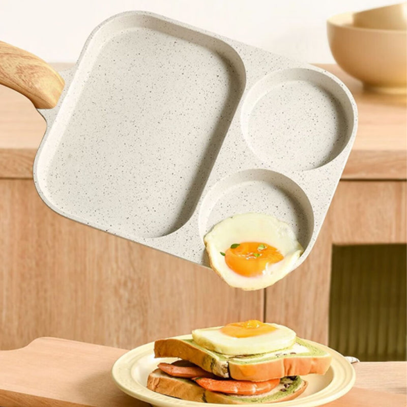 🍳🔥 Patelnia z trzema przegrodami i powłoką nieprzywierającą