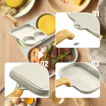 🍳🔥 Patelnia z trzema przegrodami i powłoką nieprzywierającą