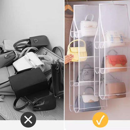 👜Torba ręczna do zawieszenia z dużymi kieszeniami i systemem organizacji, odporna na kurz
