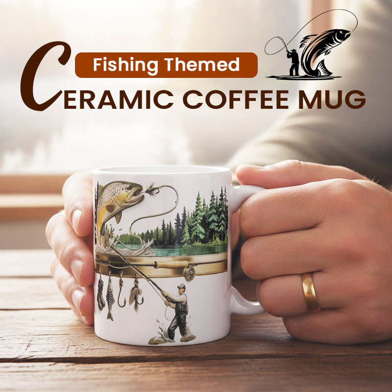 【🔥3+1 gratis】☕Ceramiczny kubek do kawy z motywem rybnym
