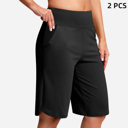 【🔥S-2XL】🩳Damskie szorty do jogi z wysokim stanem i kieszeniami