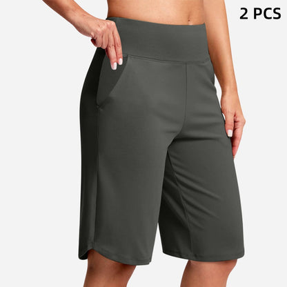 【🔥S-2XL】🩳Damskie szorty do jogi z wysokim stanem i kieszeniami