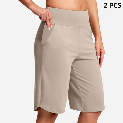 【🔥S-2XL】🩳Damskie szorty do jogi z wysokim stanem i kieszeniami