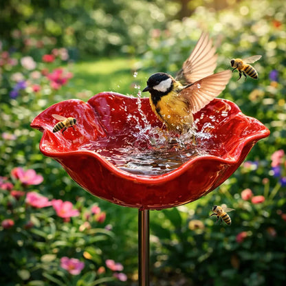 🌸🐦Ręcznie wykonana metalowa podpórka do ogrodu kwiatowego