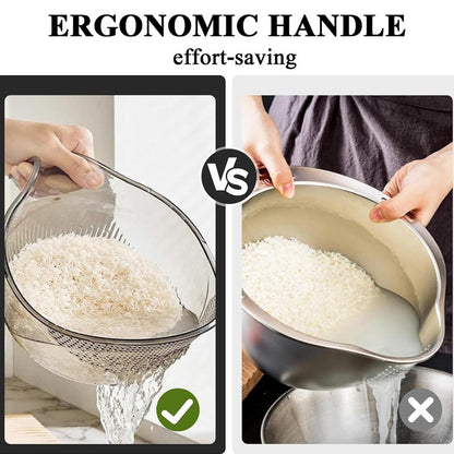 【🔥3+1 gratis】🥣✨Miska do płukania ryżu z uchwytem: pewny chwyt i doskonałe odsiewanie!