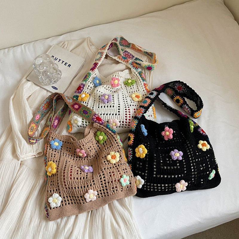 🌼Torba etniczna szydełkowa dla kobiet – boho, pojemna, uniwersalna