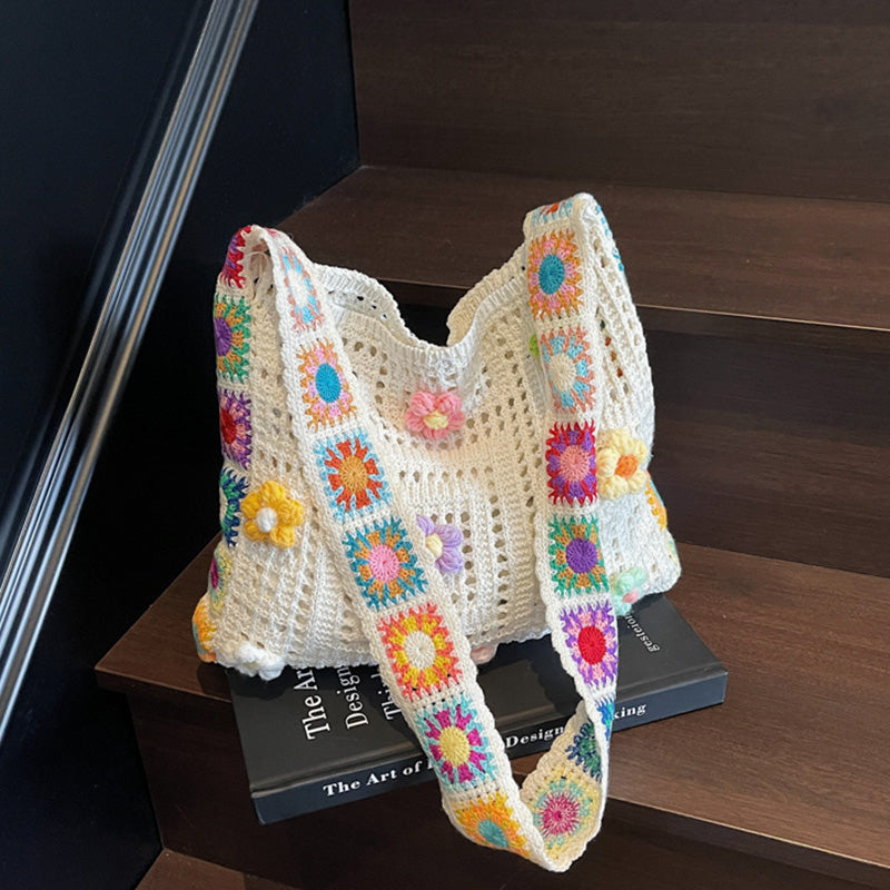 🌼Torba etniczna szydełkowa dla kobiet – boho, pojemna, uniwersalna