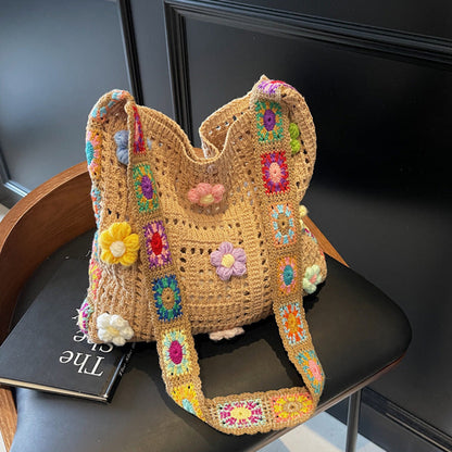 🌼Torba etniczna szydełkowa dla kobiet – boho, pojemna, uniwersalna
