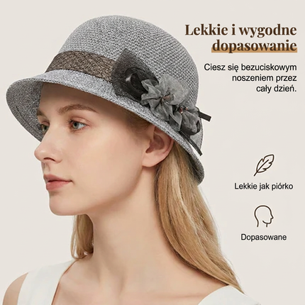 🌸👒Letni kapelusz damski z plecionymi kwiatami, składany