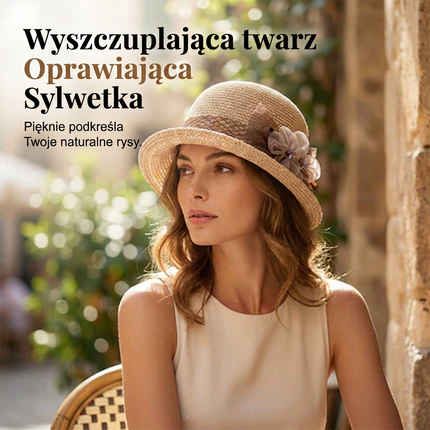 🌸👒Letni kapelusz damski z plecionymi kwiatami, składany