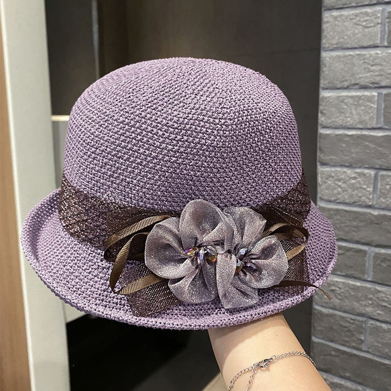 🌸👒Letni kapelusz damski z plecionymi kwiatami, składany