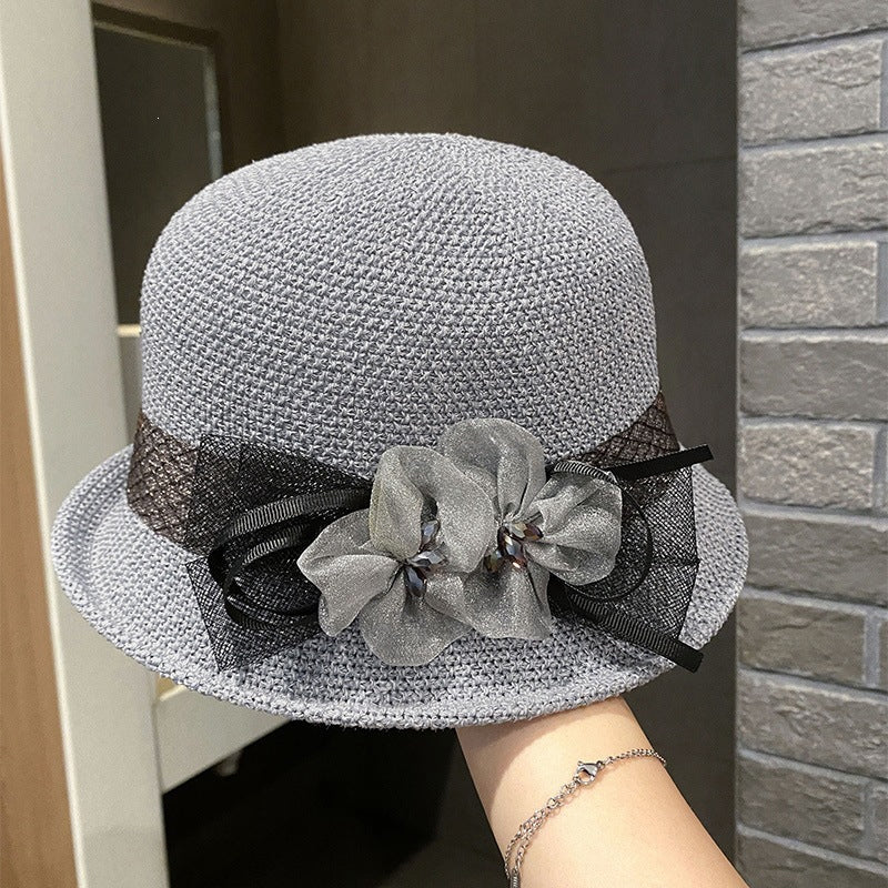 🌸👒Letni kapelusz damski z plecionymi kwiatami, składany