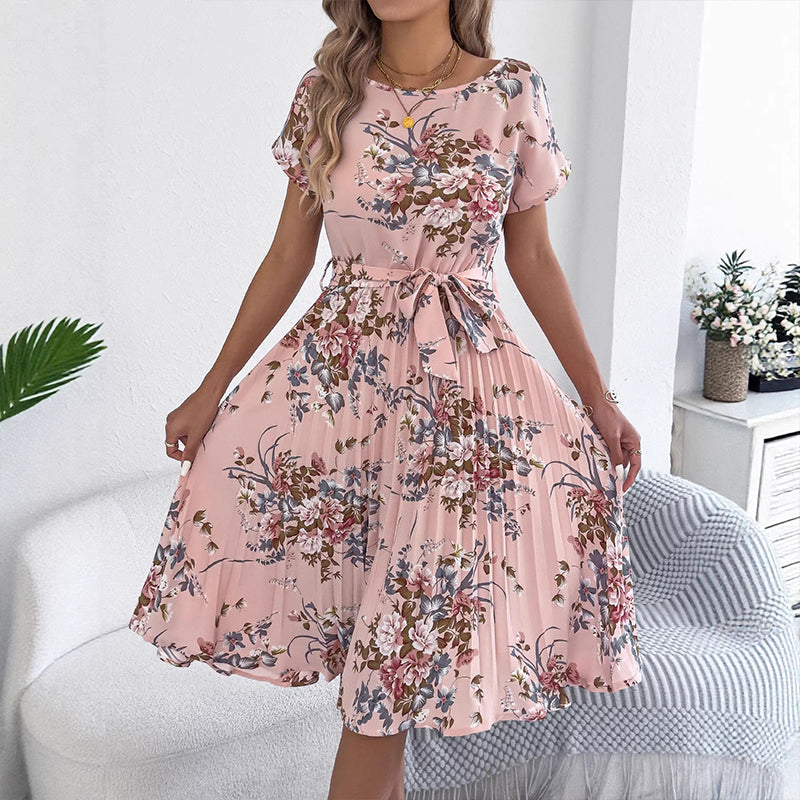 【S-XL】🌺Sukienka midi dla kobiet w kwiatowy wzór, z marszczeniami