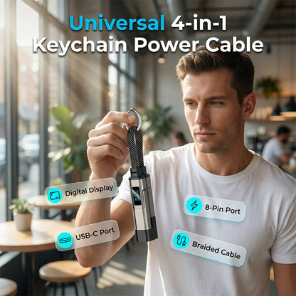 【🔥2+1 gratis】⚡Cyfrowy brelok z wyświetlaczem i funkcją ładowania 4 w 1
