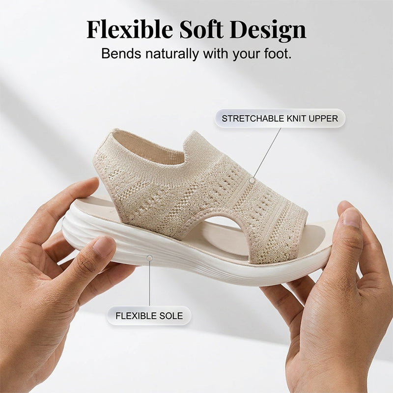 【✨EU 36-43】👡Damskie sandały na platformie z oddychającej dzianiny