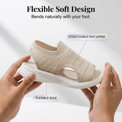 【✨EU 36-43】👡Damskie sandały na platformie z oddychającej dzianiny