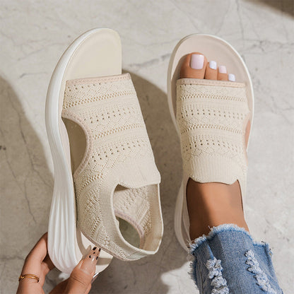 【✨EU 36-43】👡Damskie sandały na platformie z oddychającej dzianiny