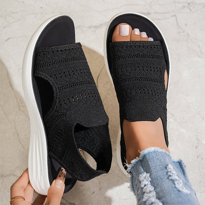 【✨EU 36-43】👡Damskie sandały na platformie z oddychającej dzianiny