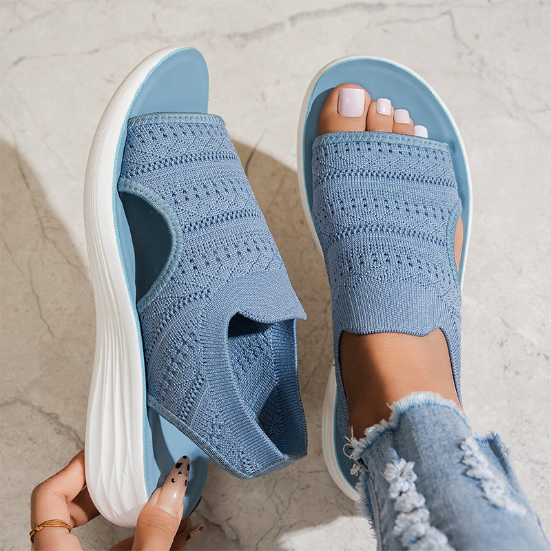 【✨EU 36-43】👡Damskie sandały na platformie z oddychającej dzianiny