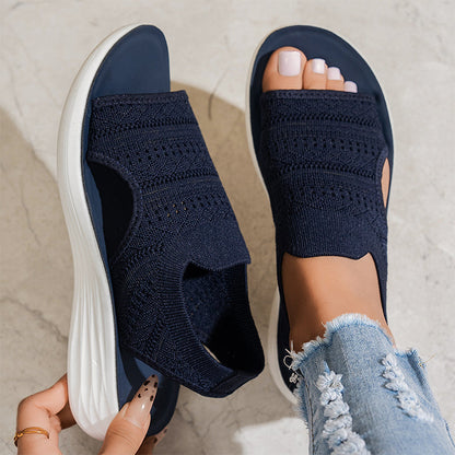 【✨EU 36-43】👡Damskie sandały na platformie z oddychającej dzianiny