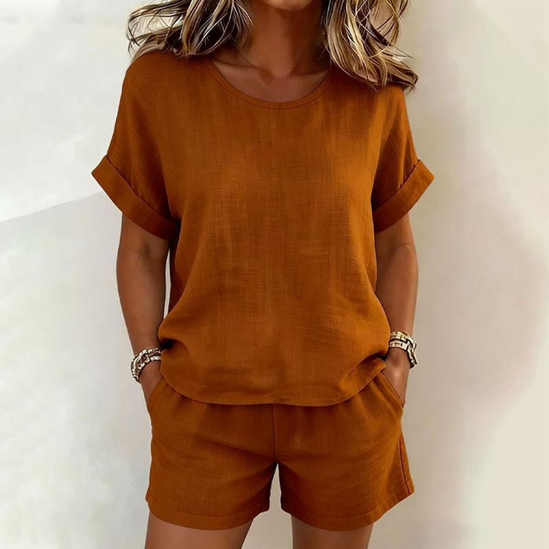 【S-3XL】🎀Dwuczęściowy zestaw damski: bluzka z krótkim rękawem i szorty