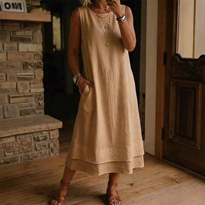 【S-5XL】👗Letnia sukienka bez rękawów dla kobiet, w stylu warstwowym