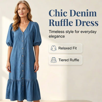 【M-3XL】👗Sukienka damska z dekoltem w serek i krótkim rękawem