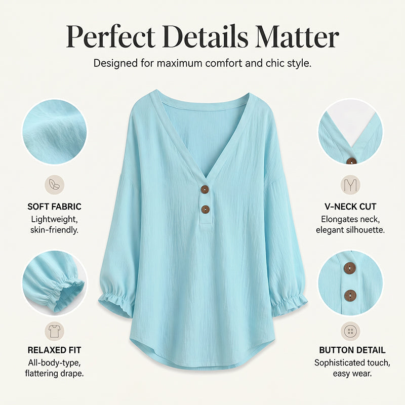 【S-2XL】🎀Damska bluzka na specjalne okazje z dekoltem w szpic i rękawami 3/4