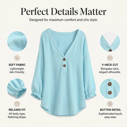 【S-2XL】🎀Damska bluzka na specjalne okazje z dekoltem w szpic i rękawami 3/4
